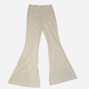 Wild Fable Off-White Ribbed bell bottom leggings